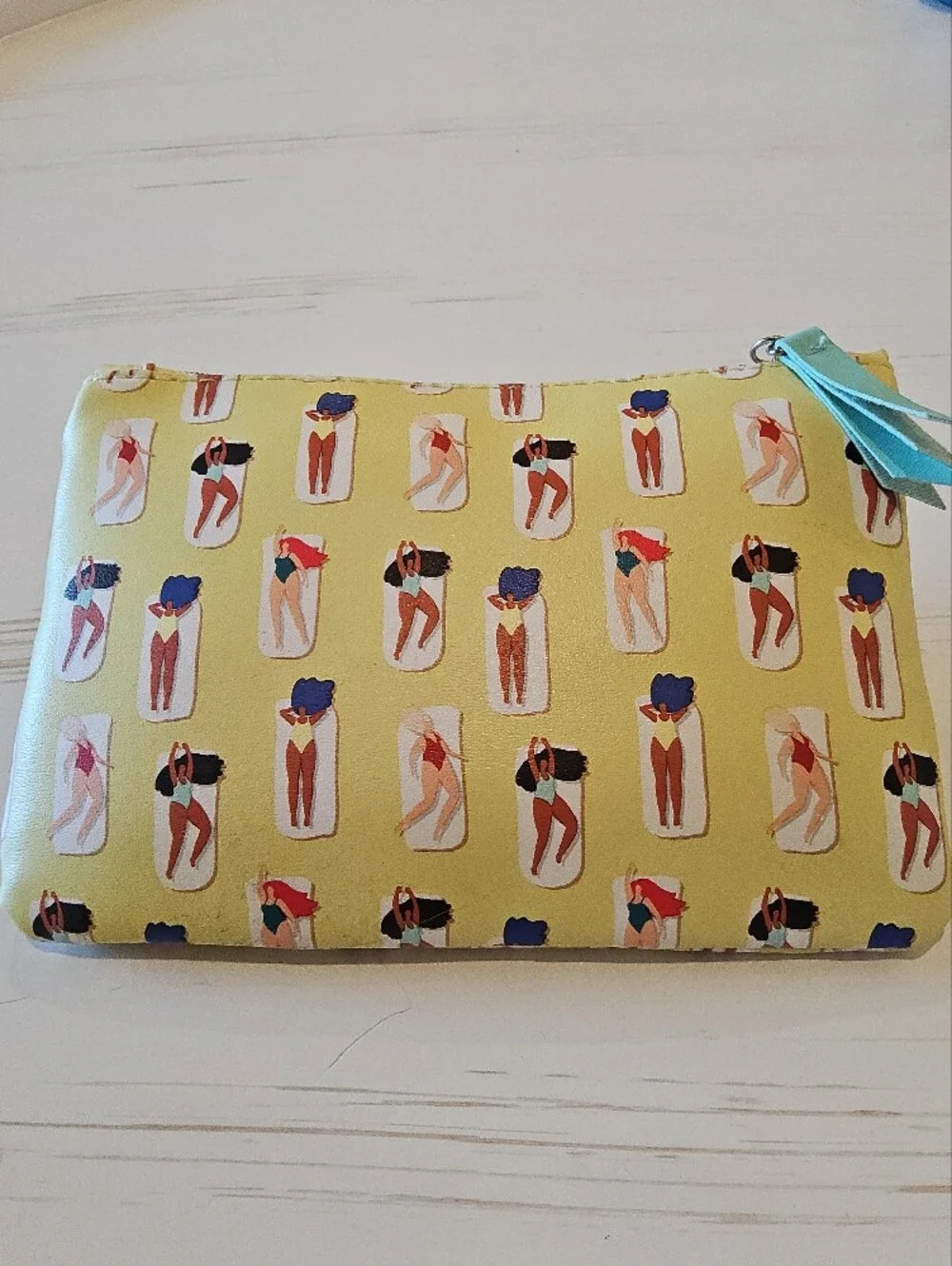 ipsi Yellow Beach Print Zip Pouch